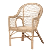 bali & pari Zaira Modern Bohemian Natural Rattan Arm Chair